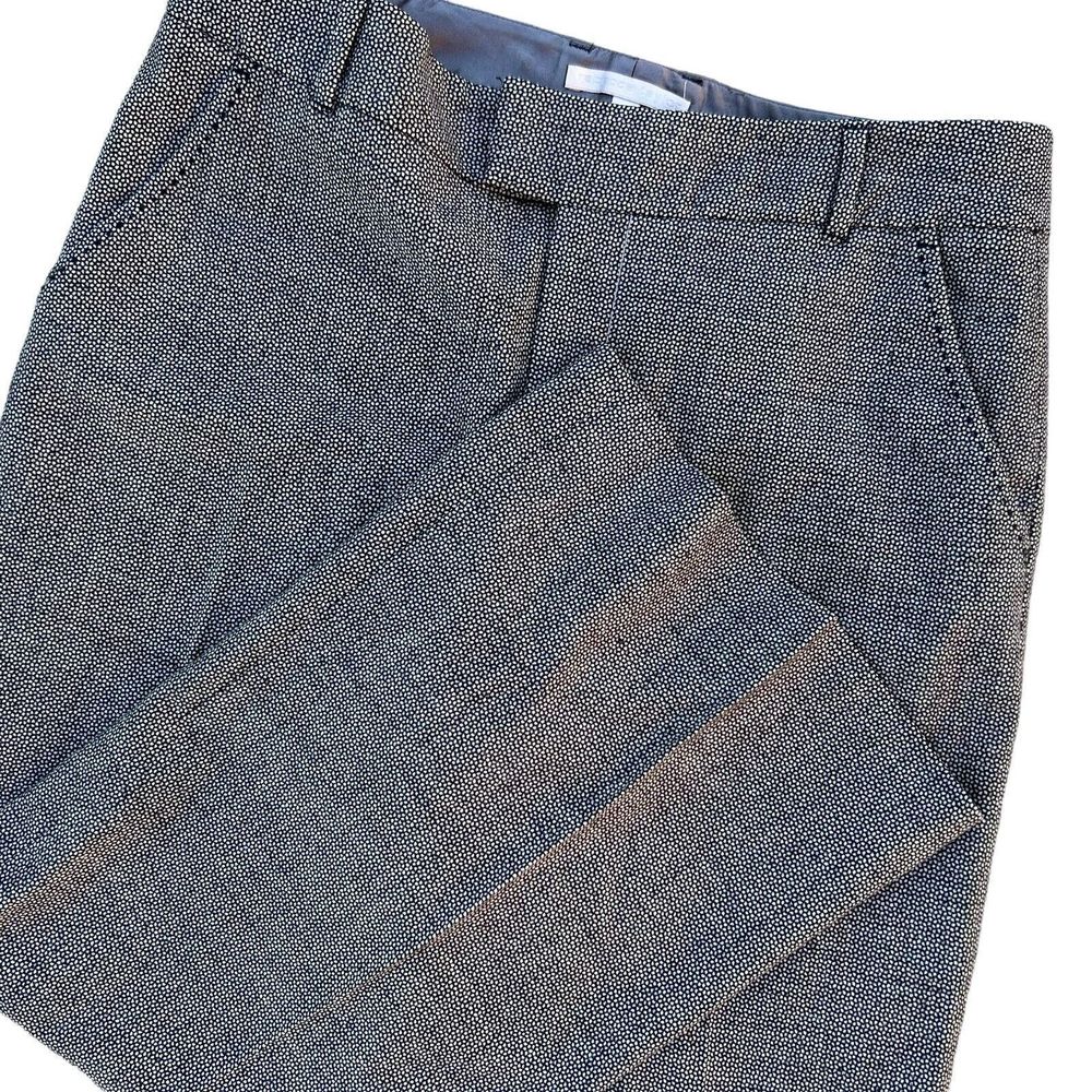 Rebecca Taylor Wool Blend Wide‎ Leg Tweed Lined Trouser Pants Size 8 Black Cream